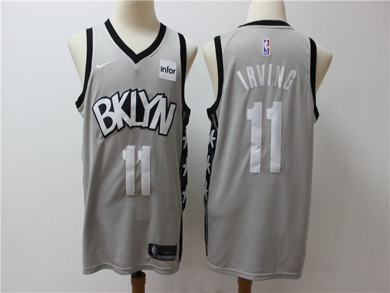 Men Brooklyn Nets #11 Irving Grey City Edition Game Nike NBA Jerseys